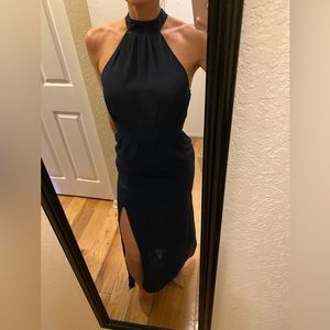 Sheer dress gown Navy